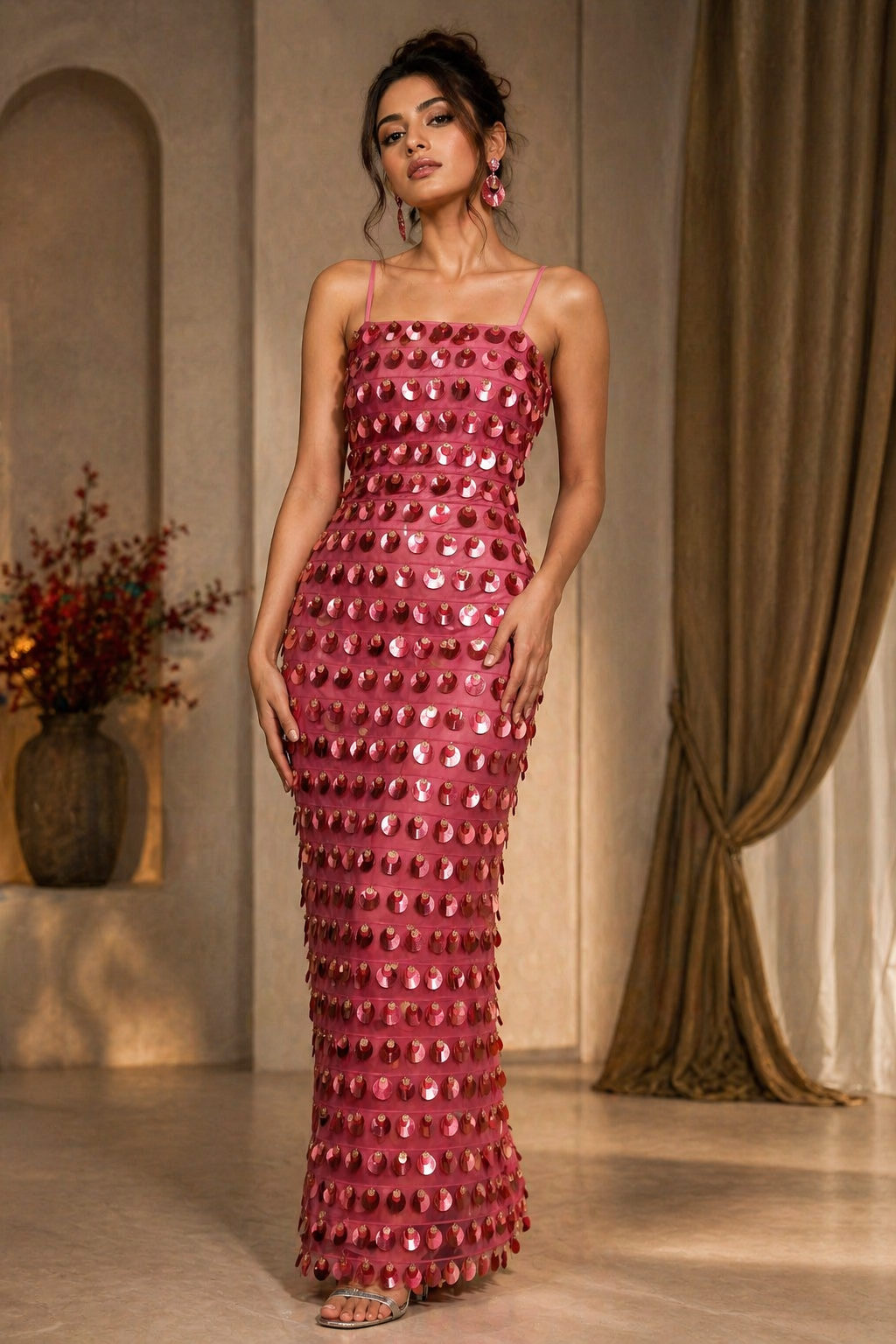 ROSE PINK SEQUIN DRESS